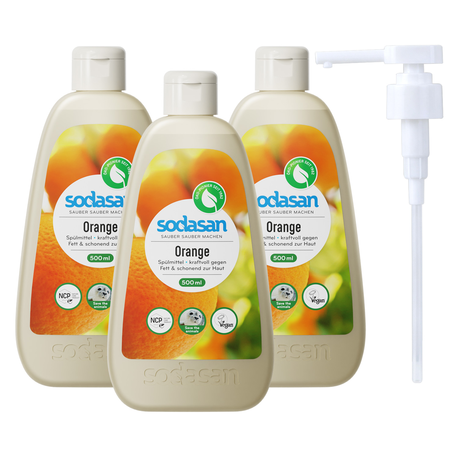 소다산 주방세제 오렌지 500ml 3개+전용펌프